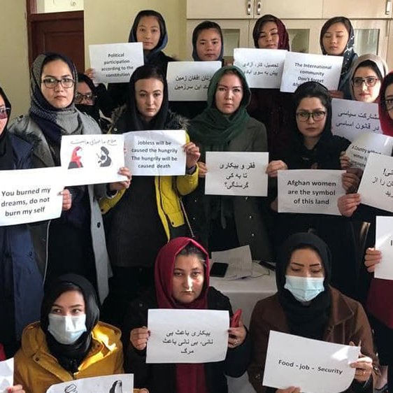 Hazara and Tajik Women Against the Government of Taliban Suicide Bombers 